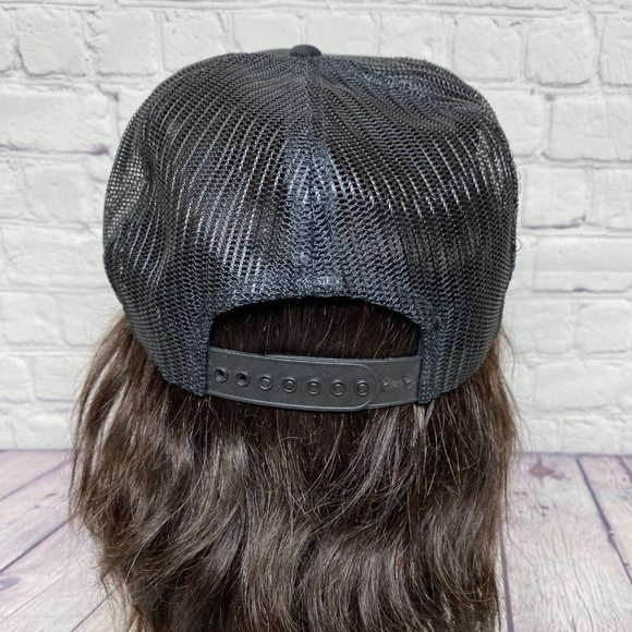 Vintage Trucker Hat Mesh 90s Cap Black HISCOCK'S Service Centre Viking TRL NFLD - Picture 3 of 8